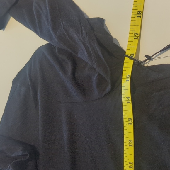 Dex Black Ruched Stretch Long Sleeve Top - Size M NWT - Picture 7 of 7